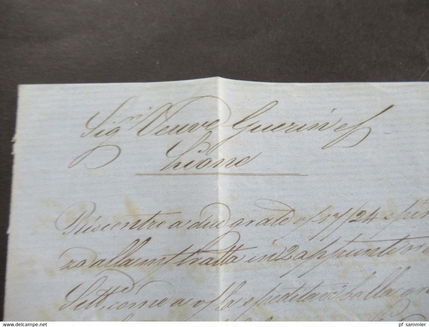 Italien Messine Sizilien Stempel Mes A 1857 Faltbrief mit Inhalt handschriftlicher Vermerk Vapore Francese Divetto