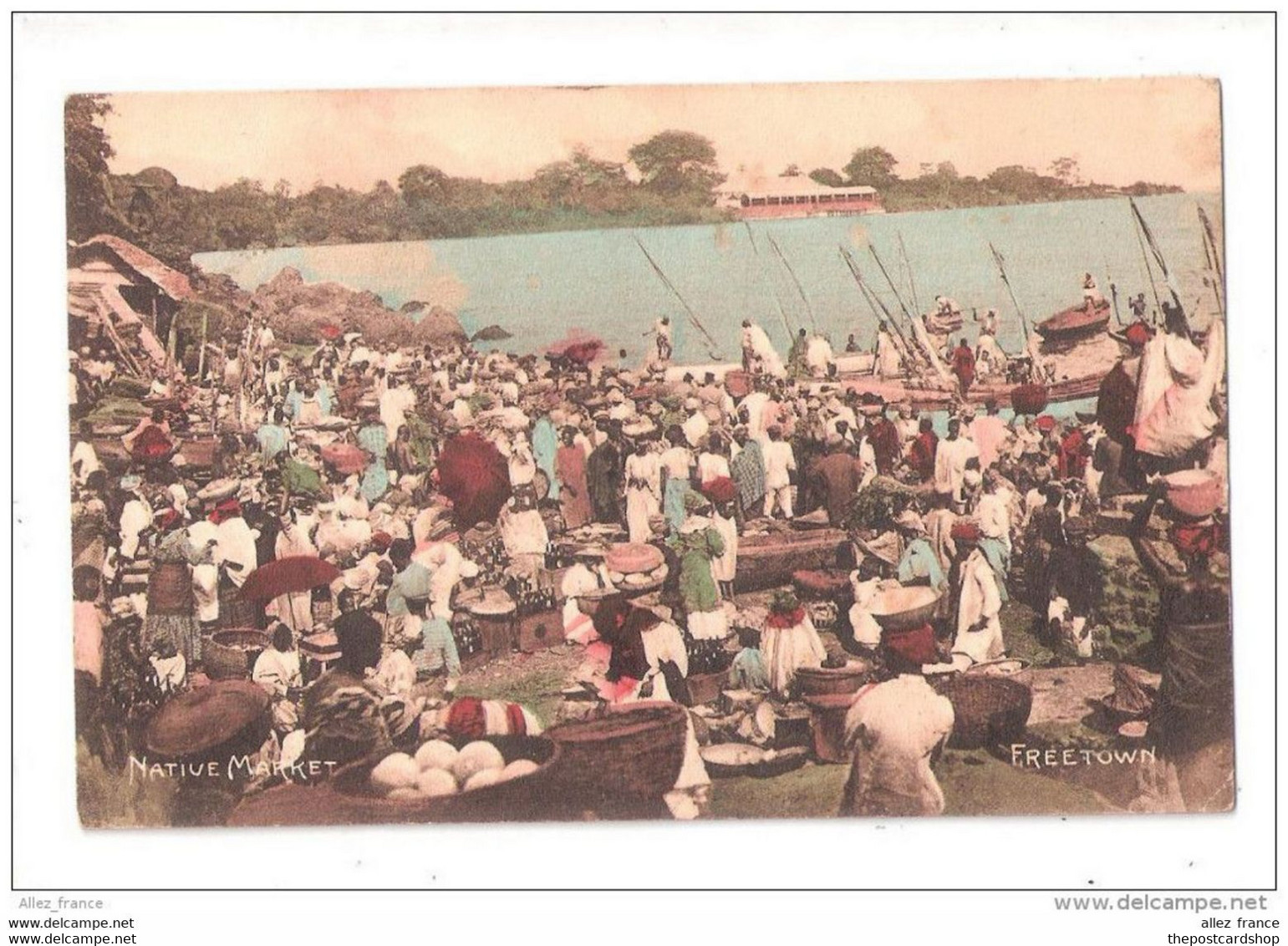 West Africa SIERRA LEONE Native Market FREETOWN Coloured Postcard By Pickering & Berthoud - Sierra Leona