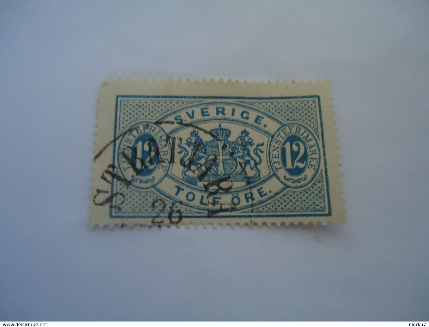 SWEDEN  USED OFFICIAL   STAMPS   12  ORE 1874   WITH  POSTMARK - Sonstige & Ohne Zuordnung