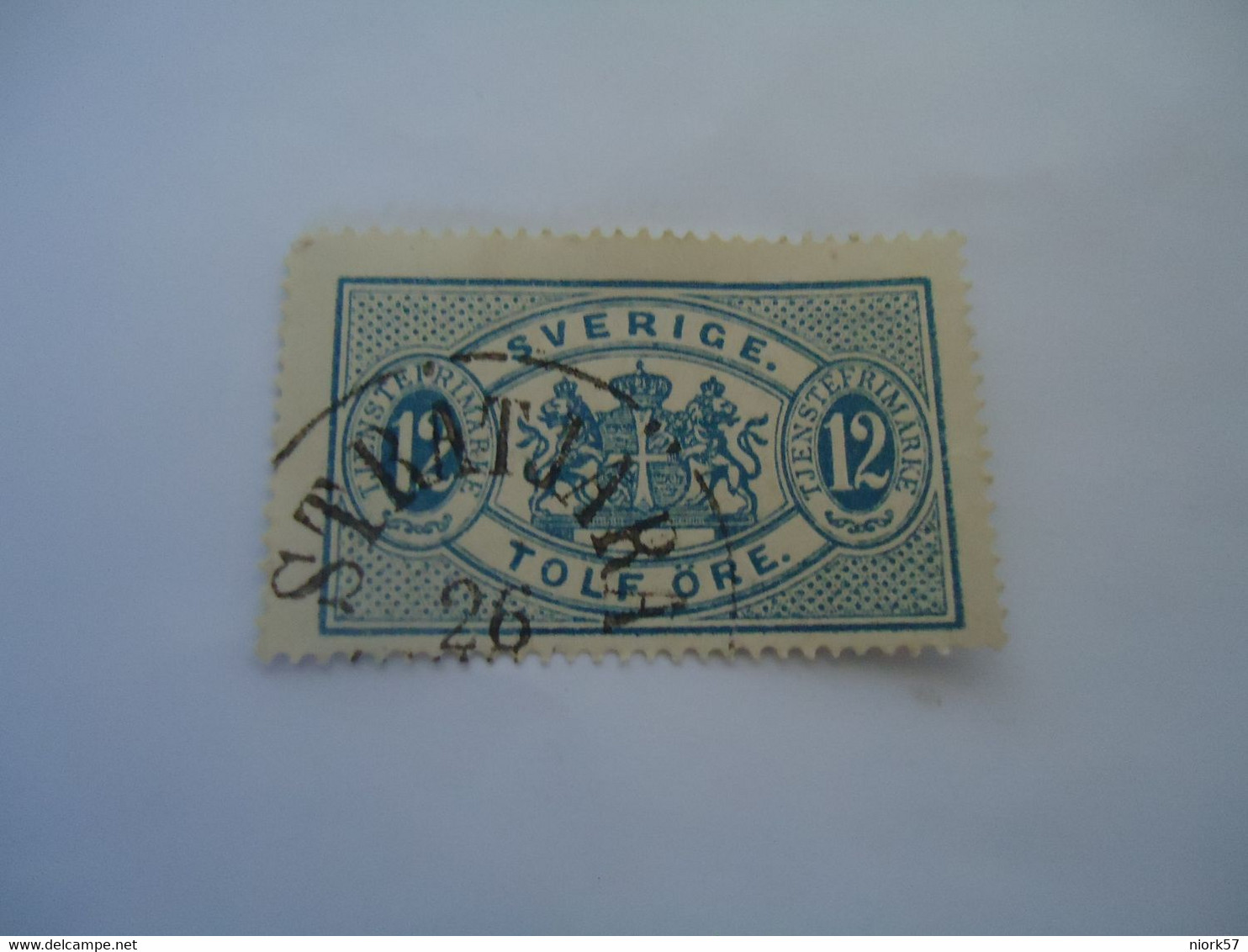 SWEDEN  USED OFFICIAL   STAMPS   12  ORE 1874   WITH  POSTMARK - Otros & Sin Clasificación