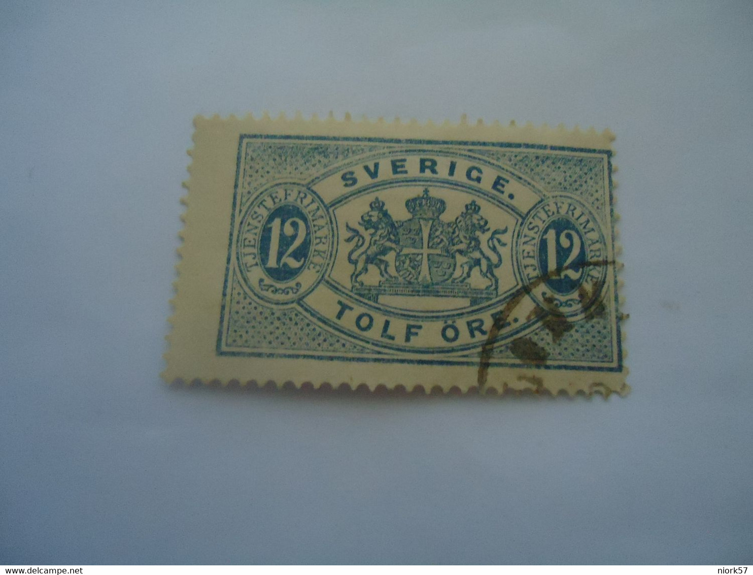 SWEDEN  USED OFFICIAL   STAMPS   12  ORE 1874   WITH  POSTMARK - Andere & Zonder Classificatie