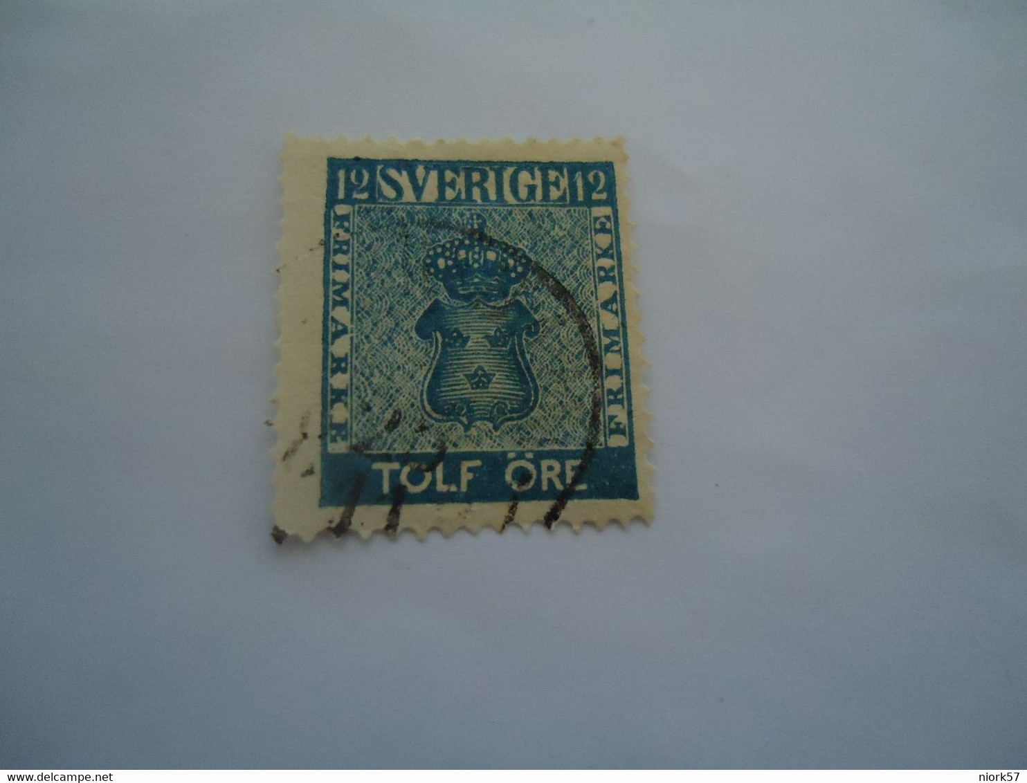 SWEDEN  USED   STAMPS  12 TOLF ORE   1858    WITH  POSTMARK - Andere & Zonder Classificatie