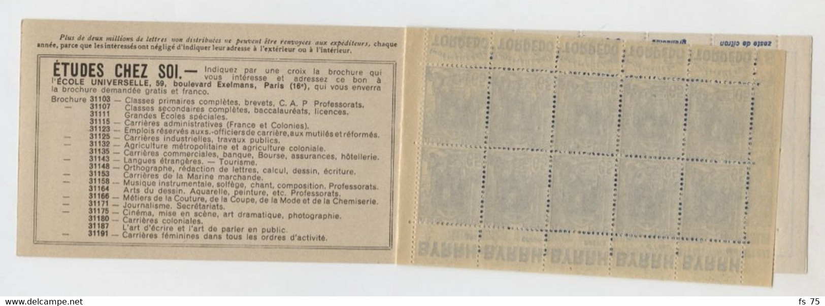 ALGERIE N°137 - CARNET DE 20 TIMBRES AVEC PUBLICITES FRAISSINET / BYRRH / BYRRH / TORPEDO - Nuovi