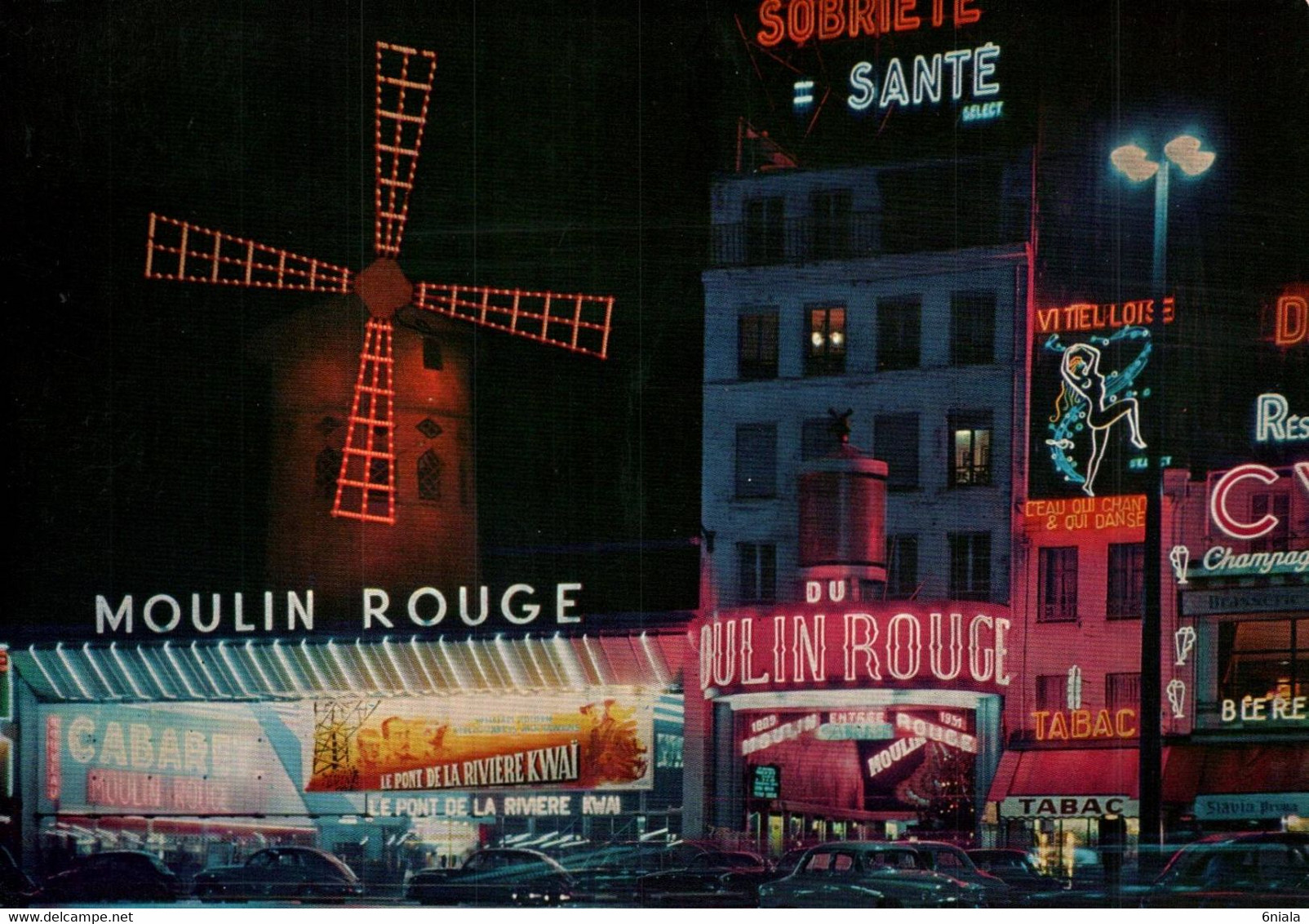 PARIS  Le Moulin Rouge,  ( Voitures, Cabaret , Tabac   )  ( Recto-verso) 75 Paris - Cafés, Hôtels, Restaurants