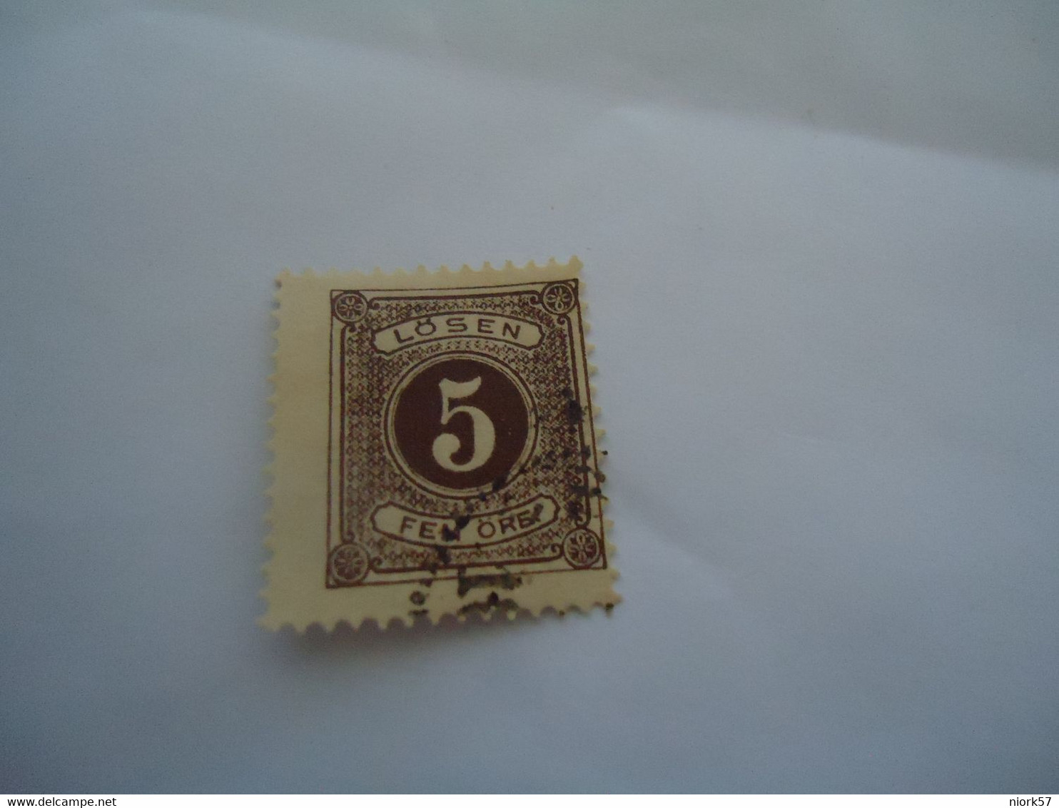 SWEDEN USED  STAMPS  DUE   5  LOSEN   WITH  POSTMARK 1884 - Altri & Non Classificati