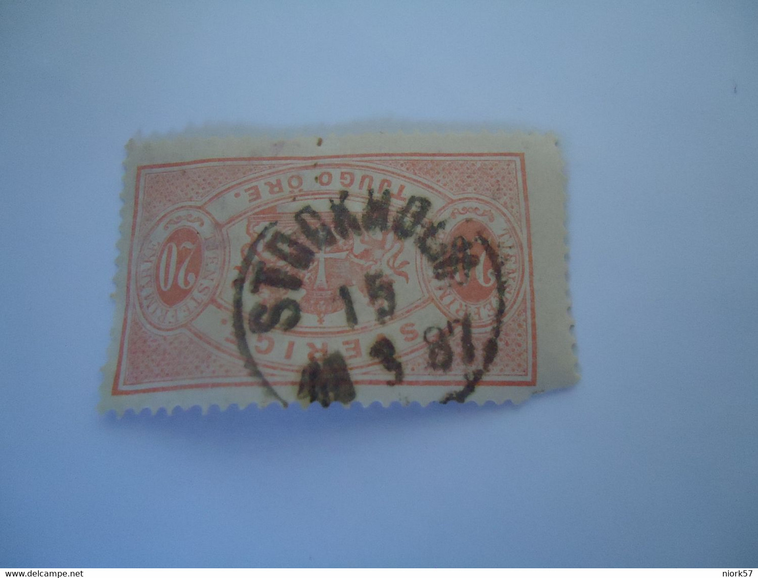 SWEDEN  USED    STAMPS OFFICIAL  1874 WITH  POSTMARK STOCKHOLM 87 - Andere & Zonder Classificatie