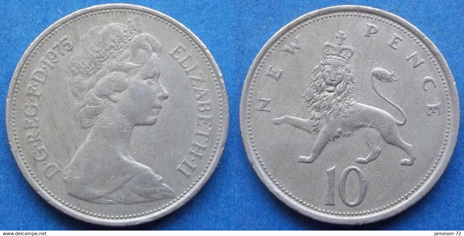 UK - 10 New Pence 1975 KM# 912 Elizabeth II Decimal Coinage (1971) - Edelweiss Coins - 10 Pence & 10 New Pence