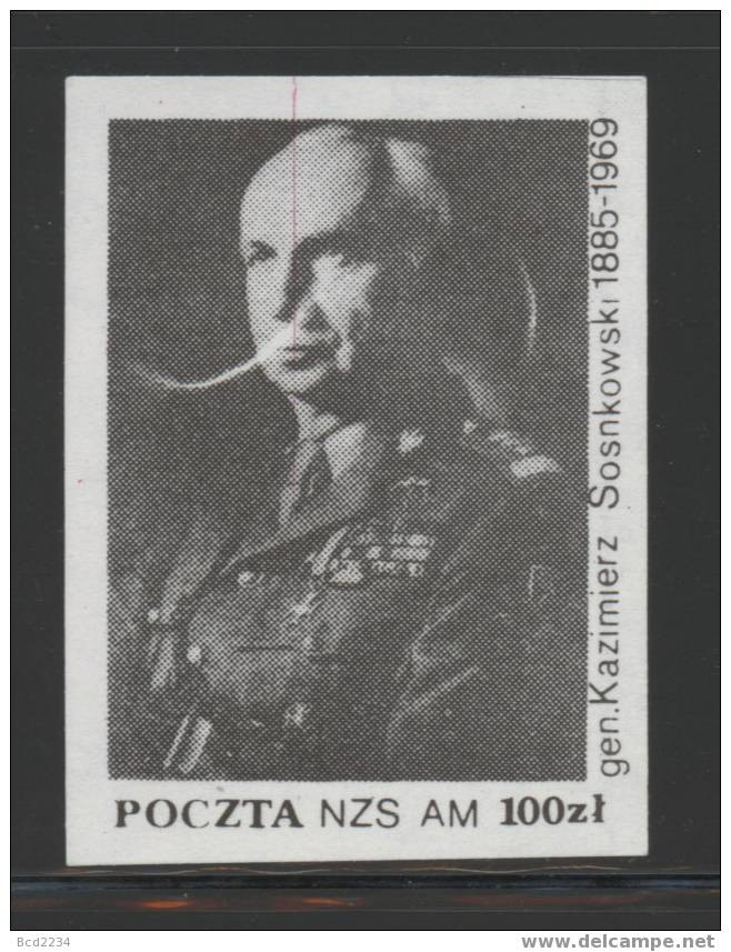 POLAND SOLIDARNOSC GENERAL KAZIMIERZ SOSNKOWSKI (SOLID1250/0906) - Vignettes Solidarnosc