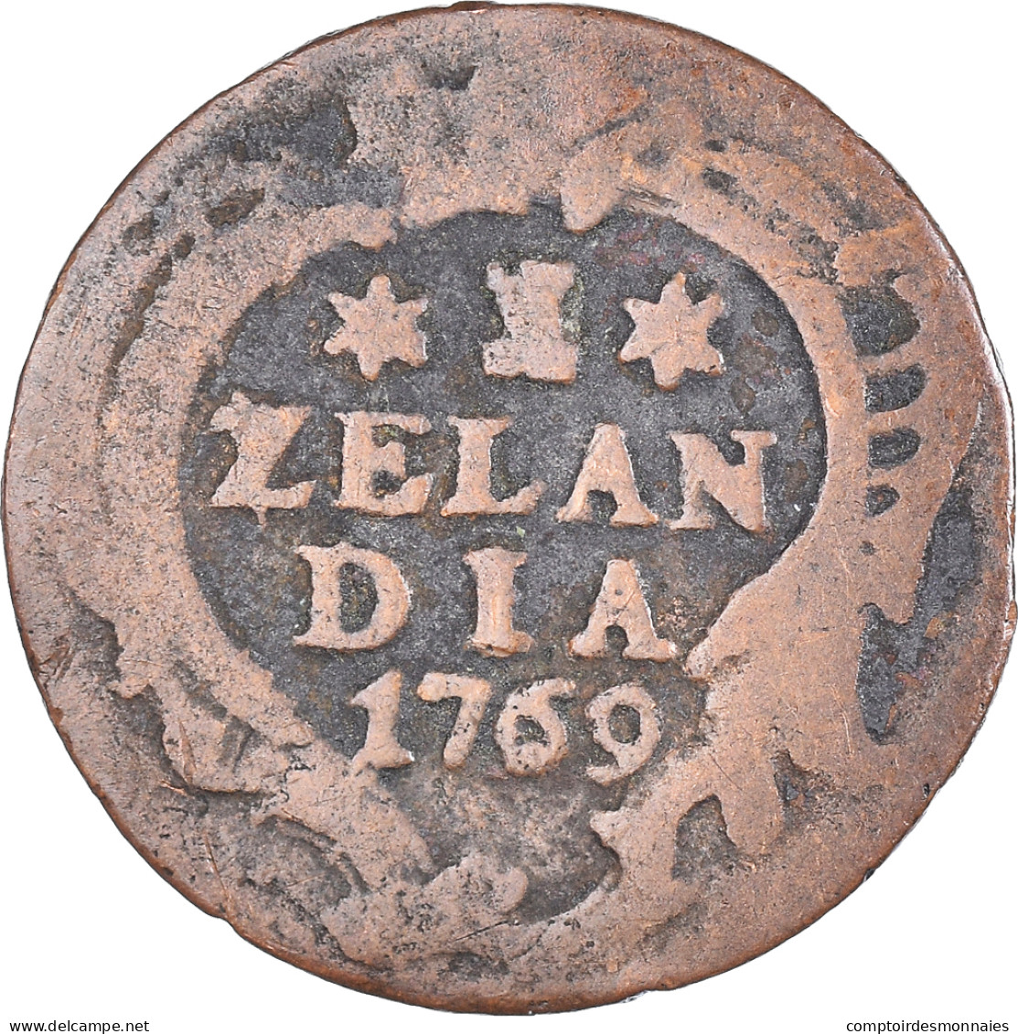Monnaie, Pays-Bas, ZEELAND, Duit, 1769, Middelbourg, TB, Cuivre, KM:101.1 - …-1795 : Période Ancienne
