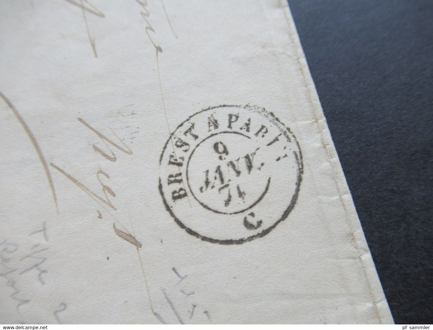 Frankreich 9.1.1871 Siege De Paris / Bordeaux Ausgabe Mi.Nr.41 Type II ?? EF Bahnpoststempel Brest A Paris - 1870 Bordeaux Printing