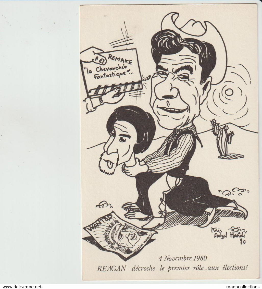 REAGAN - Caricature - 4 Novembre 1980 - Reagan Décroche Le Premier Rôle ... Aux élections - Presidentes