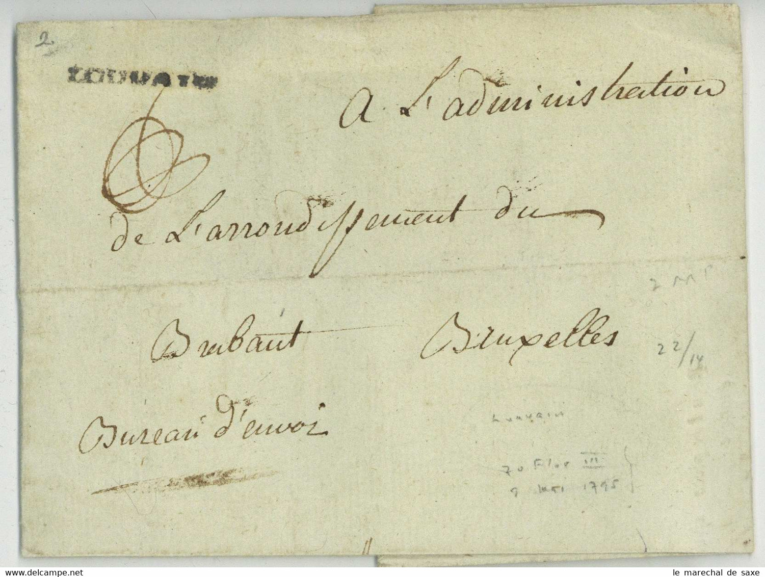 LOUVAIN 1795 Pour Bruxelles - 1794-1814 (Periodo Francese)