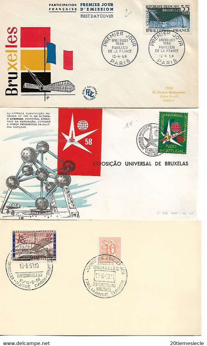 Belgique-België 22 Documents Exposition Universelle Bruxelles 1958 - 1958 – Brüssel (Belgien)