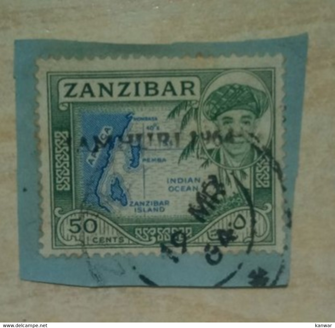 1964 ZANZIBAR OLD STAMP ON PAER LOT OF 2 STAMPS - Zanzibar (1963-1968)