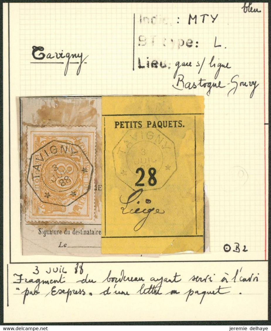 Chemin De Fer - TR12 Sur "petit Paquet" Obl Télégraphique "Tavigny" - Oblitérés