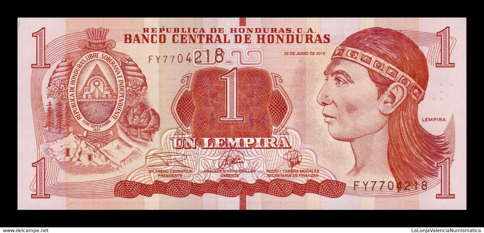 Honduras Taco 100 Billetes 1 Lempira 2019 Pick 96d SC UNC - Honduras