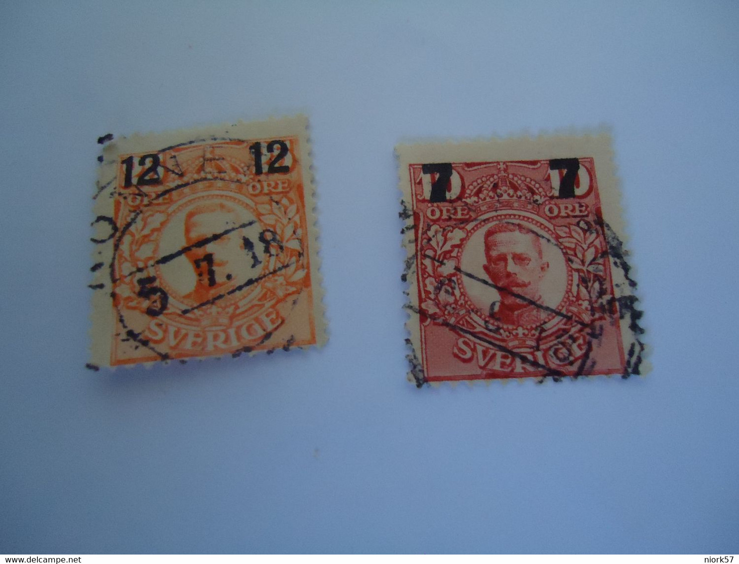 SWEDEN  USED   2  STAMPS OVERPRINT   WITH  POSTMARK - Autres & Non Classés