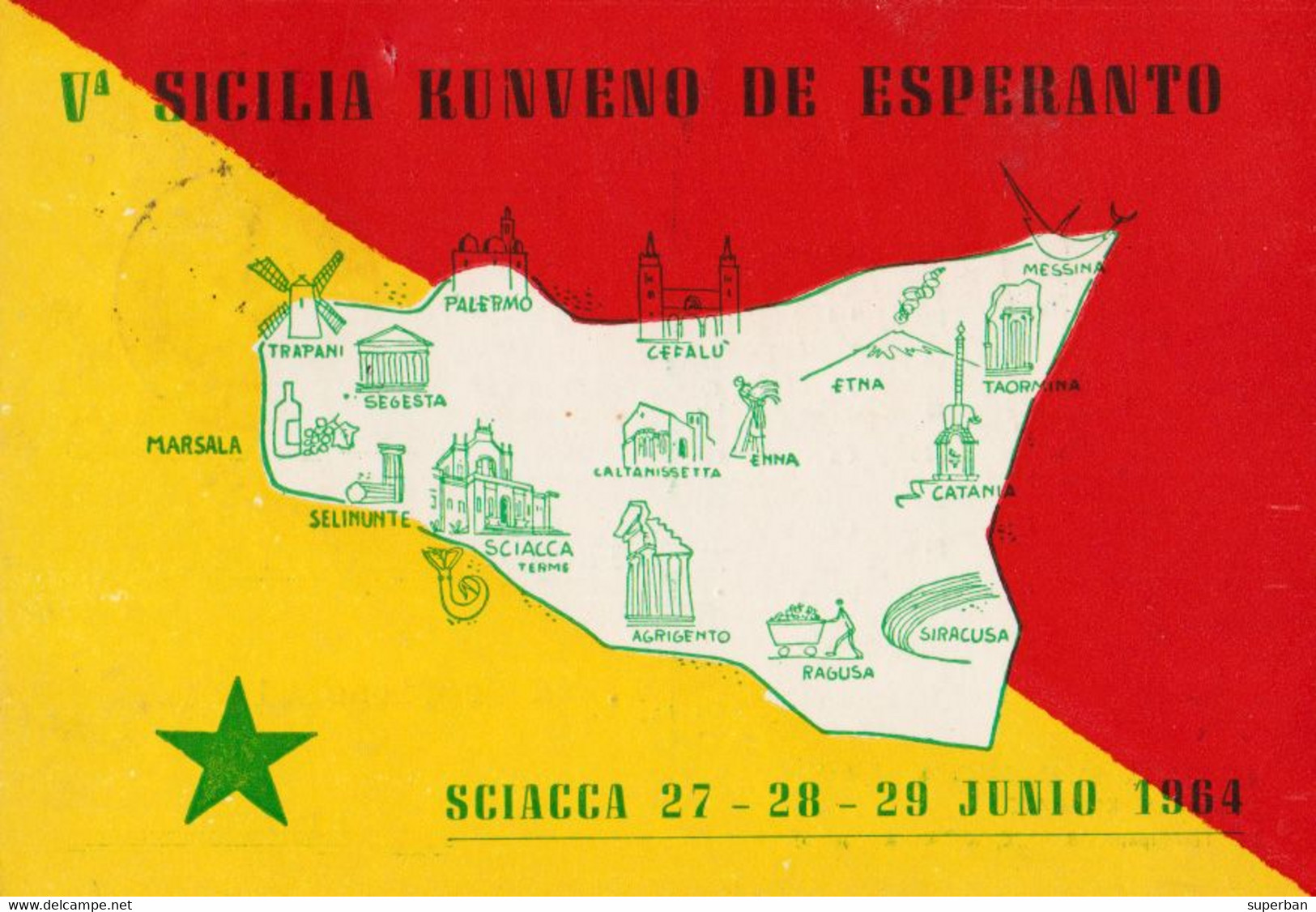 SICILIA KUNVENO De ESPERANTO : SCIACCA 27 - 29 JUNIO 1964 (aj918) - Esperanto