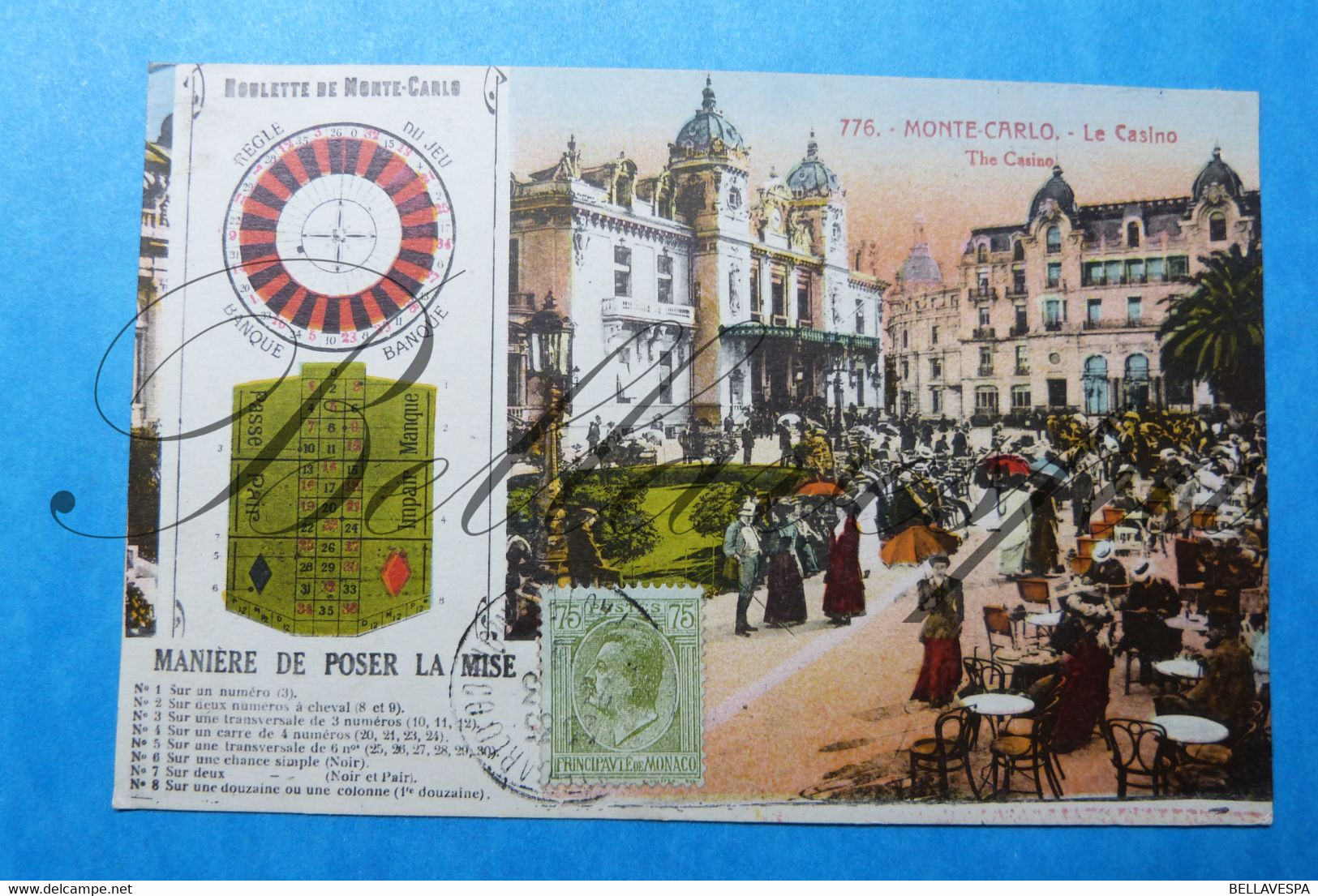 Monte Carlo Monaco. Roulette Casino N° 776 -1926- Bonkowski E Riviera Palace Aan  Van Echelpoel Mechelen - Monte-Carlo
