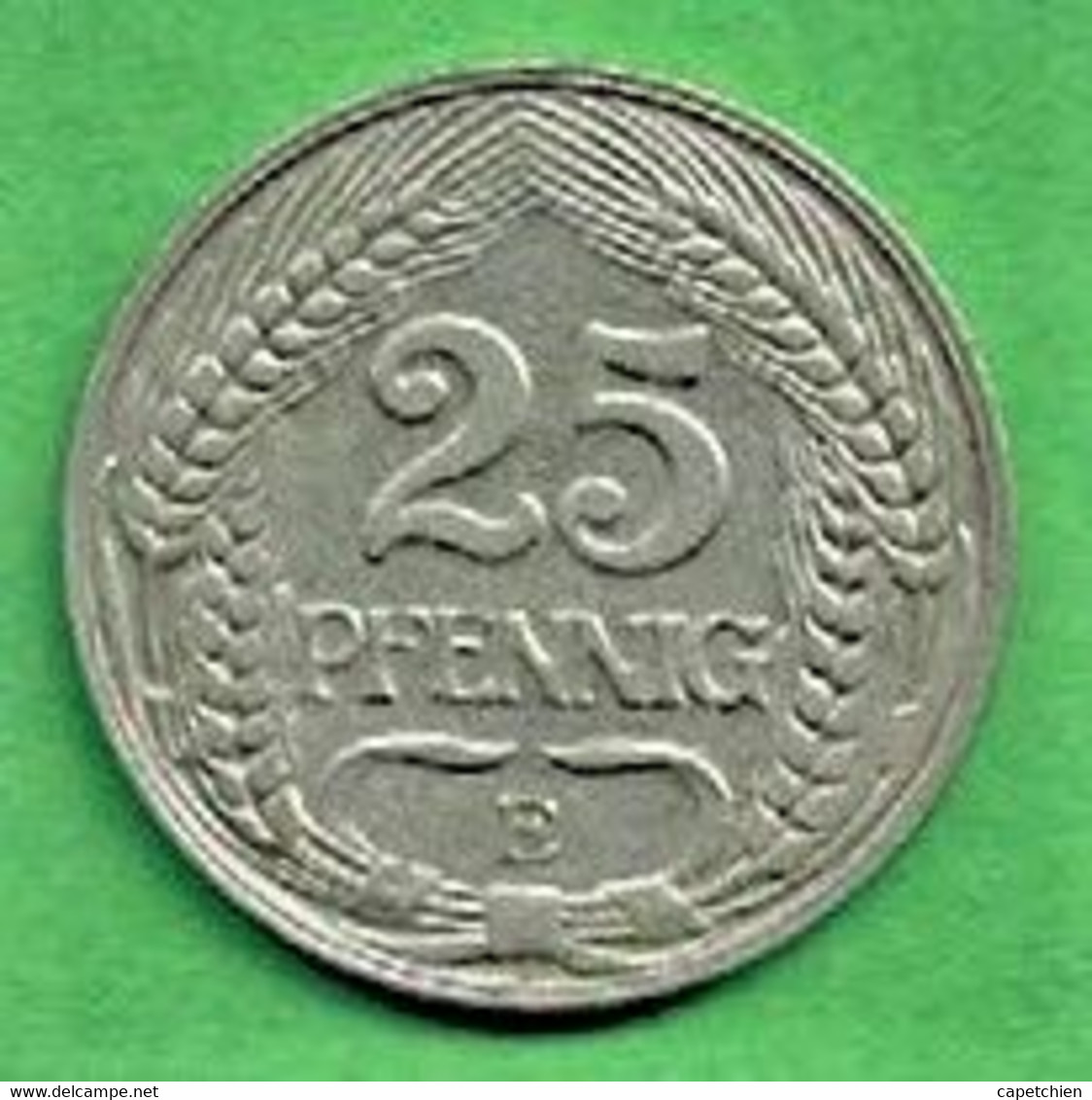 ALLEMAGNE / EMPIRE / 25 PFENNIG / 1910 E / NICKEL - 25 Pfennig