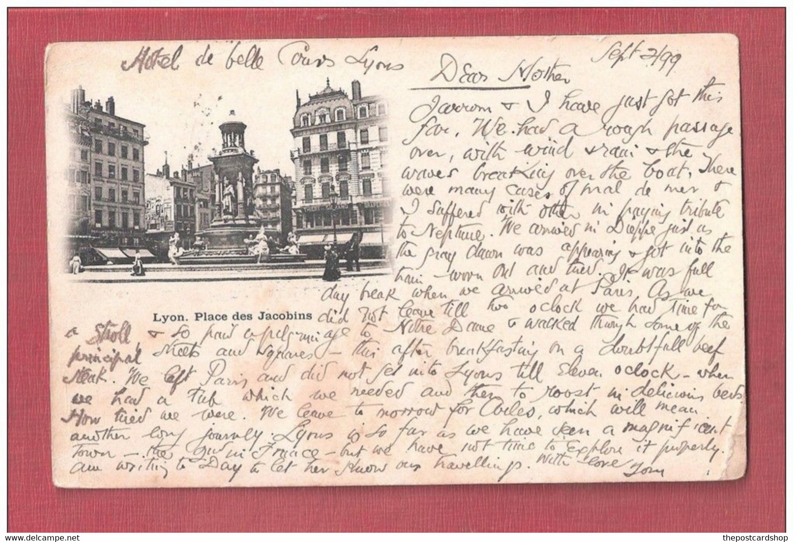 CPA 1899 Lyon Le La Place Des Jacobins USED 1899 DOS SIMPLE - Lyon 1