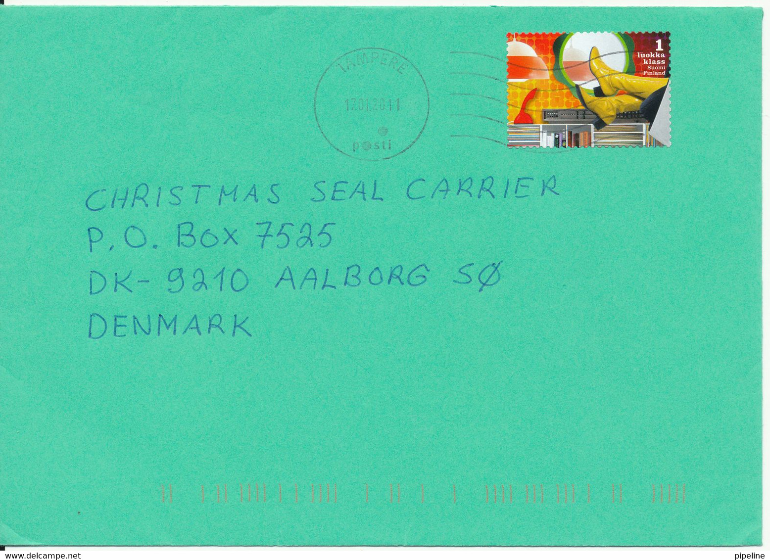 Finland Cover Sent To Denmark Tampere 17-1-2011 Single Franked - Lettres & Documents