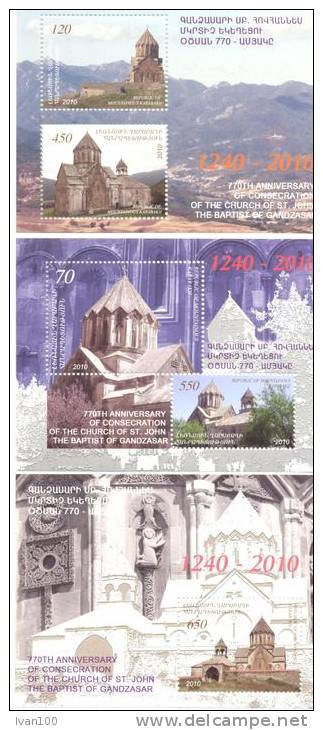 2010. Mountainous Karabakh, Church Of St. Joanne, 3 S/s, Mint/** - Armenien