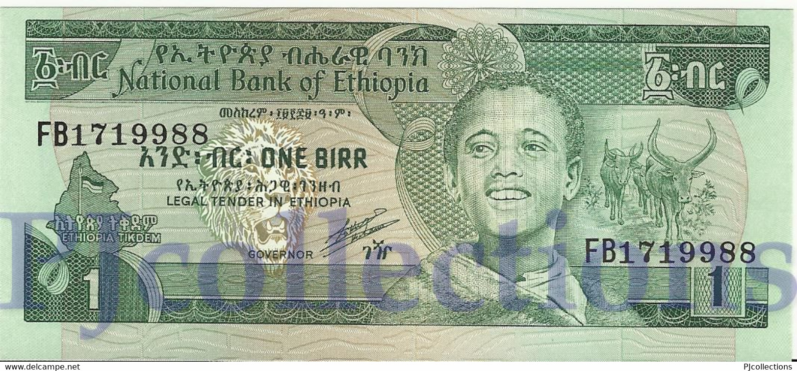 ETHIOPIA 1 BIRR 1991 PICK 41b UNC - Ethiopie