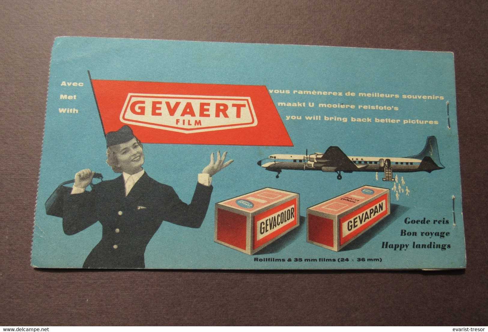 Airlines Sabena Vliegticket Brussel Léopoldville 1960 Afga Gevaert - Wereld