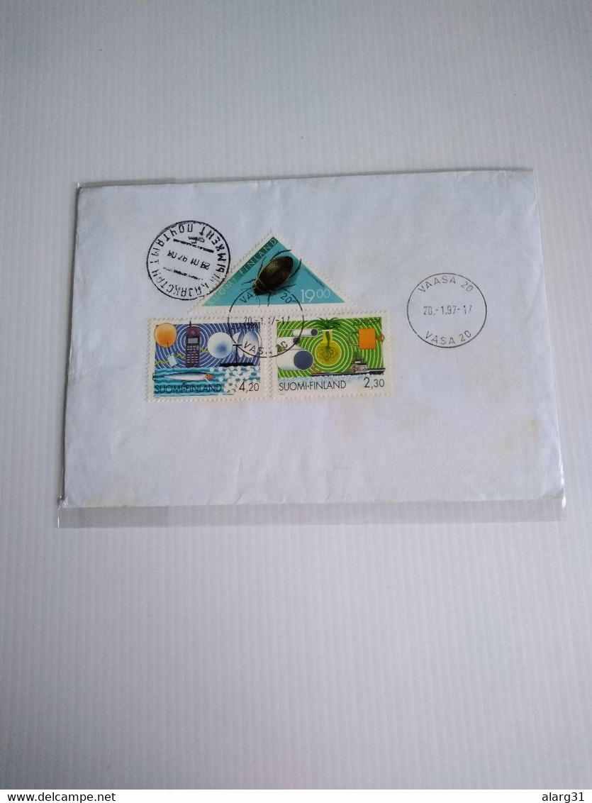 Finland.suomi.1997.registered Letter.vasa.to Kazakhstan..yv 1317 Insect.1214/5 Europa 94.reg Post E7.conmems.1or 2 Piece - Lettres & Documents