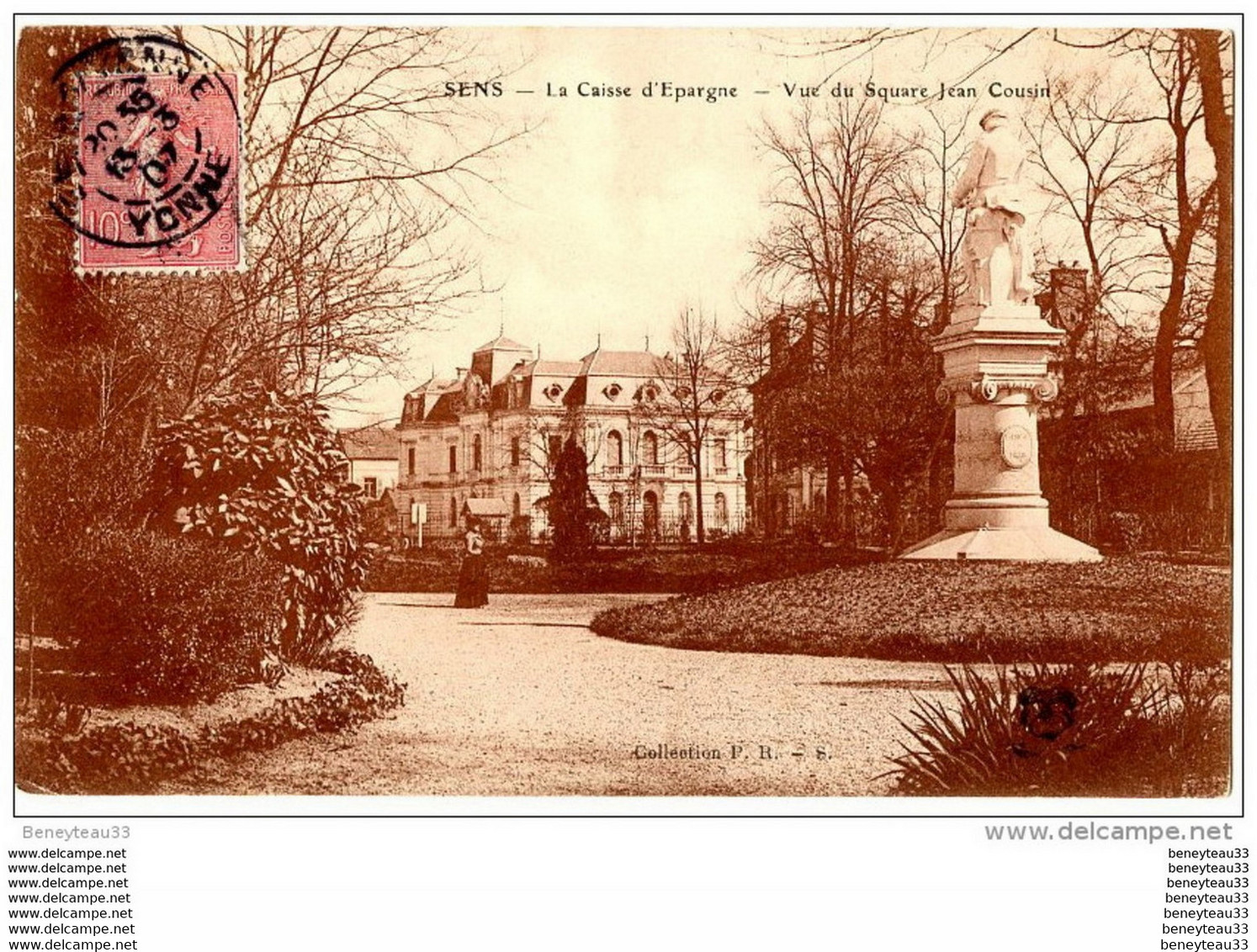 CPA (Réf. P546) SENS (Yonne 89) La Caisse D'Épargne Vue Du Square Jean Cousin (collection P.R.-S) - Banks