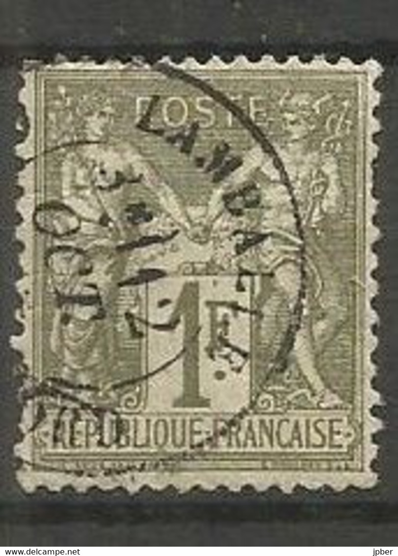 France - Type Sage - Type I (N Sous B) - N°72 1 Fr. Vert-bronze Obl. LAMBALLE (Côtes D'Armor) - 1876-1878 Sage (Typ I)