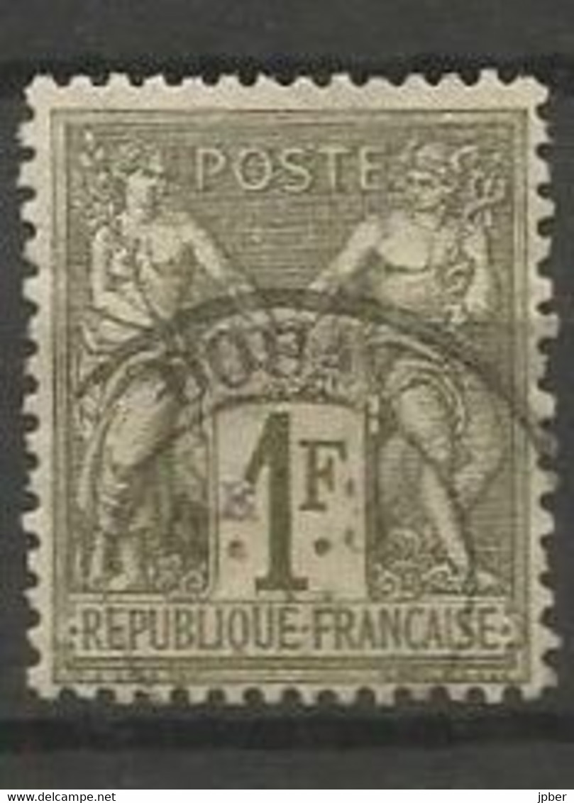 France - Type Sage - Type I (N Sous B) - N°72 1 Fr. Vert-bronze Obl. DOUAI (Nord) - 1876-1878 Sage (Typ I)