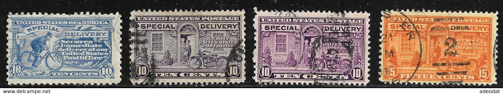UNITED STATES 1902 SPECIAL DELIVERY SCOTT E8,E12,E13,E15 B USED - Special Delivery, Registration & Certified