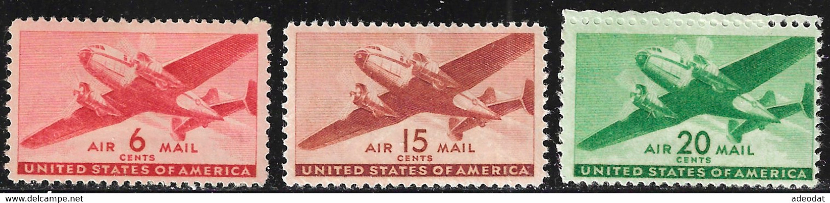 UNITED STATES 1941 SCOTT C25,28,29 MH - 2b. 1941-1960 Unused