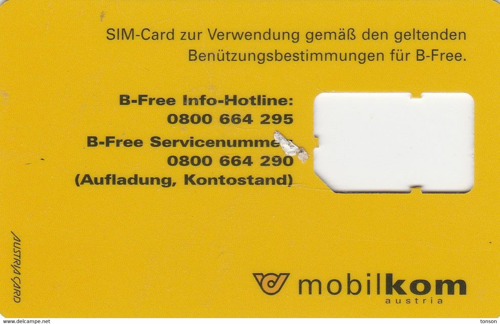 Austria, GSM Frame Without Chip, Mobilkom GSM B-Free, Butterfly, 2  Scans. - Vlinders