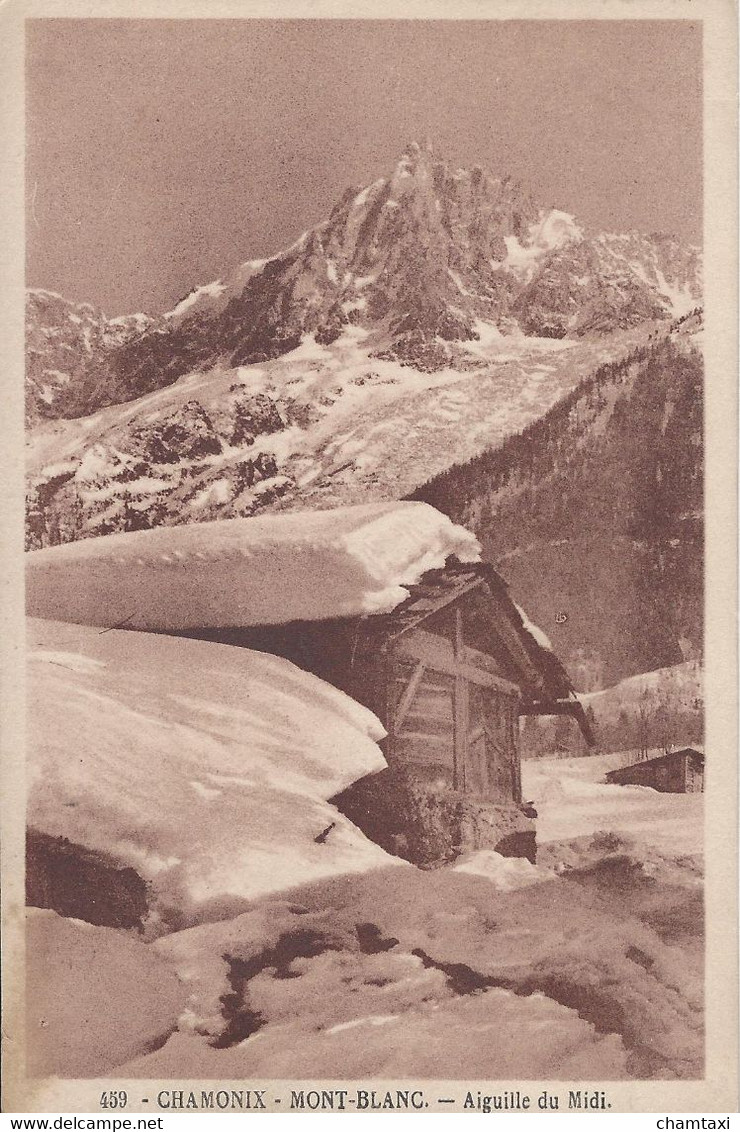 74 CHAMONIX MONT BLANC EN HIVER MAZOT SOUS LA NEIGE AIGUILLE DU MIDI Editeur  MONNIER PHOTO SPORT 459 - Chamonix-Mont-Blanc