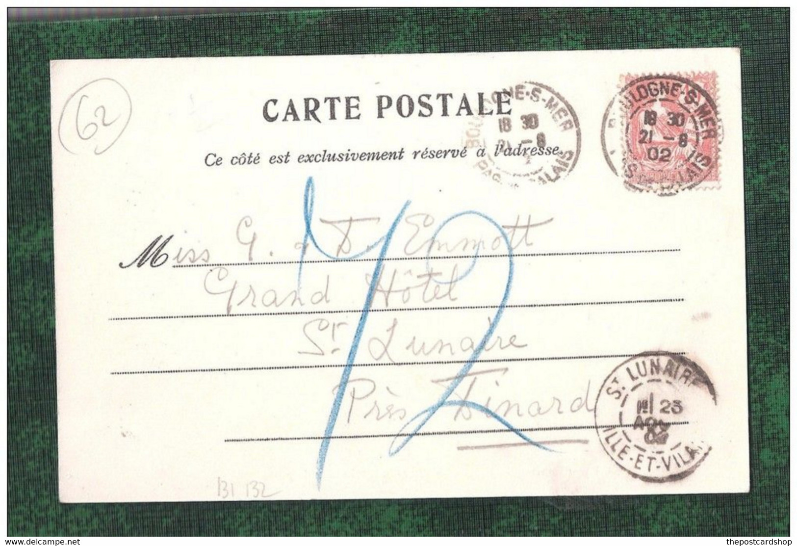 CPA 62 BOULOGNE SUR MER Chargement De Filets De Pêche Postage Due St Lunaire Postmark - Boulogne Sur Mer