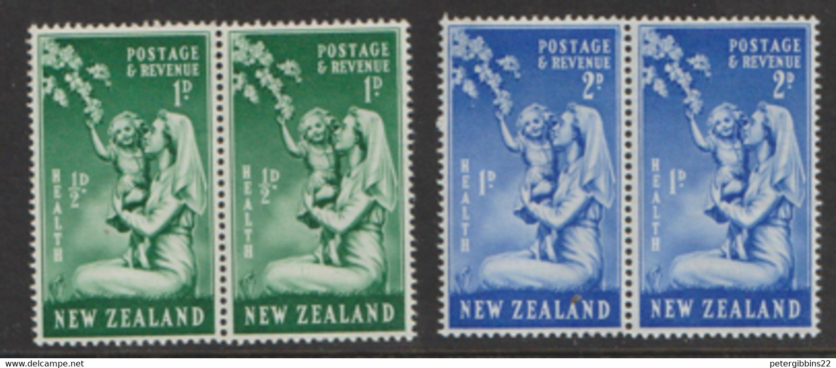 New Zealand  1946   SG  698- 9 Health Stamps  Unmounted Mint  Pairs - Unused Stamps