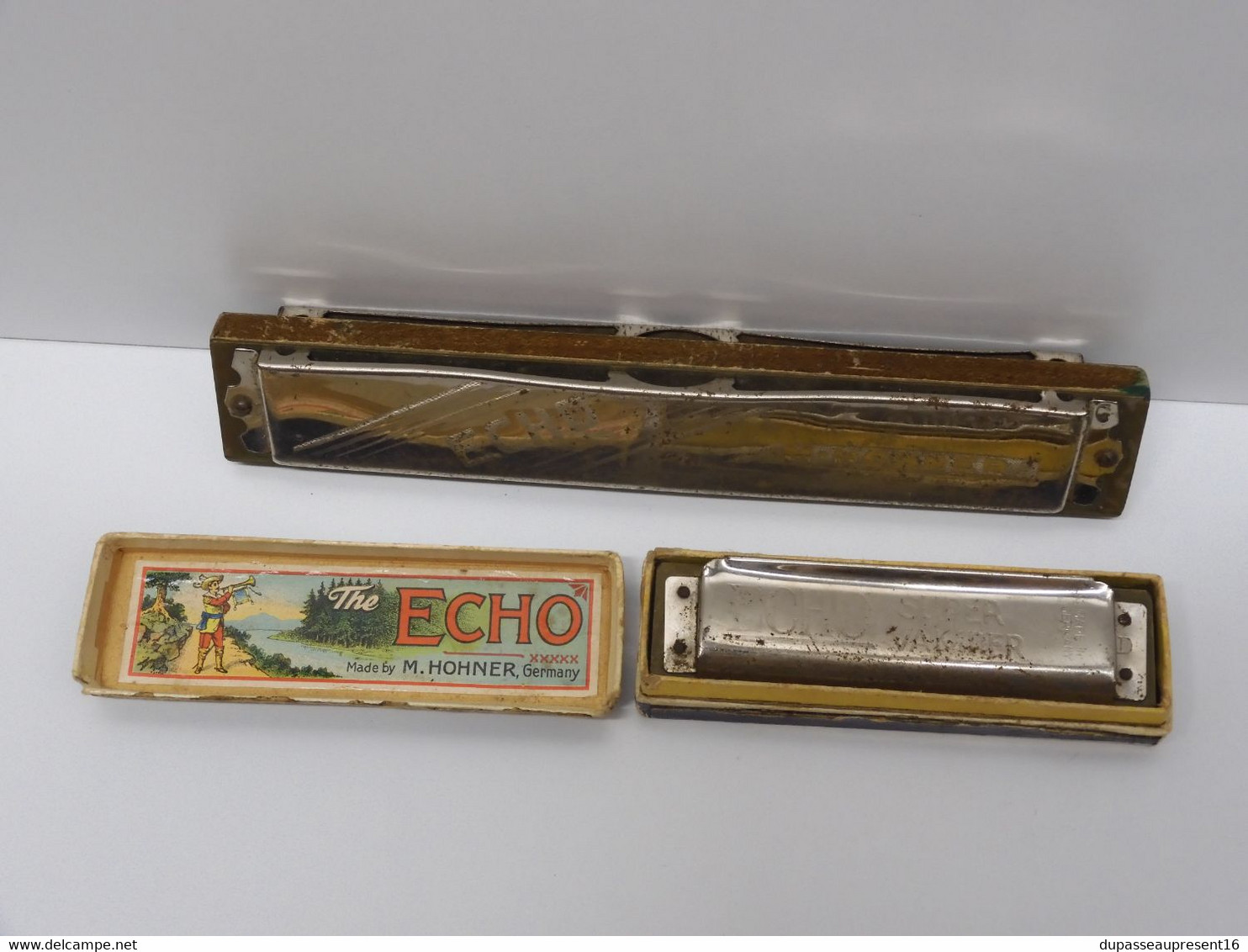 * 2 HARMONICAS M HOHNER ECHO & ECHO Super VAMPER INSTRUMENTS MUSIQUE VITRINE   E - Instruments De Musique