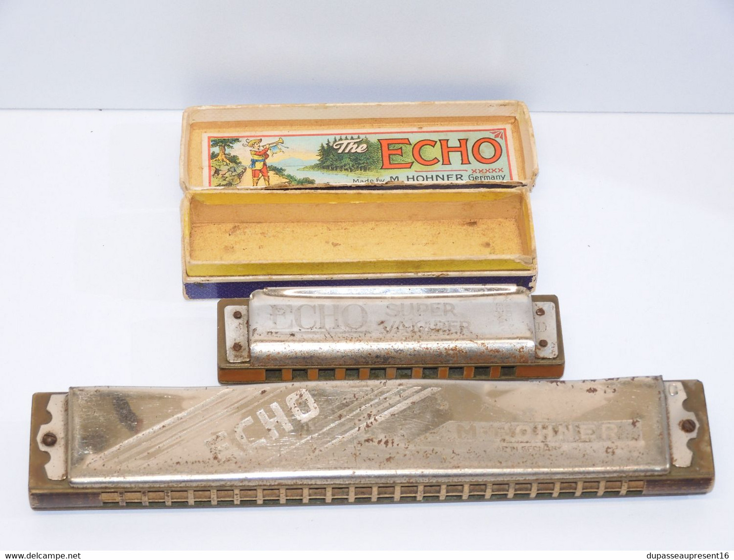 * 2 HARMONICAS M HOHNER ECHO & ECHO Super VAMPER INSTRUMENTS MUSIQUE VITRINE   E