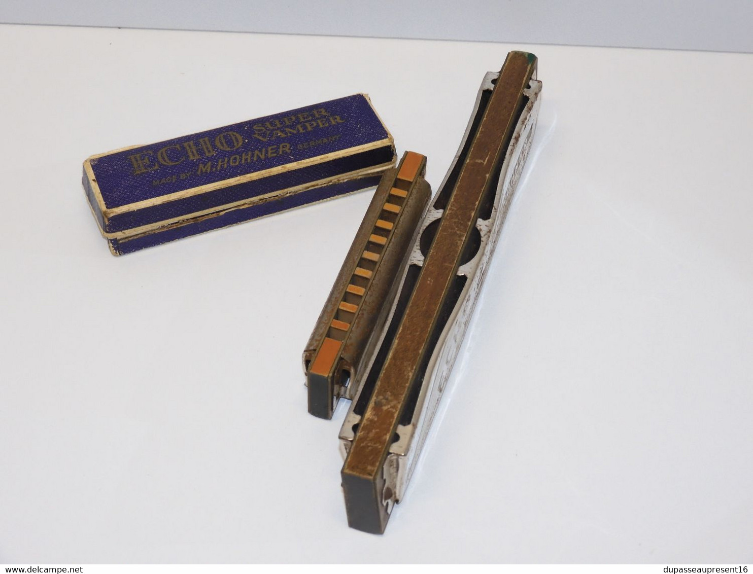 * 2 HARMONICAS M HOHNER ECHO & ECHO Super VAMPER INSTRUMENTS MUSIQUE VITRINE   E