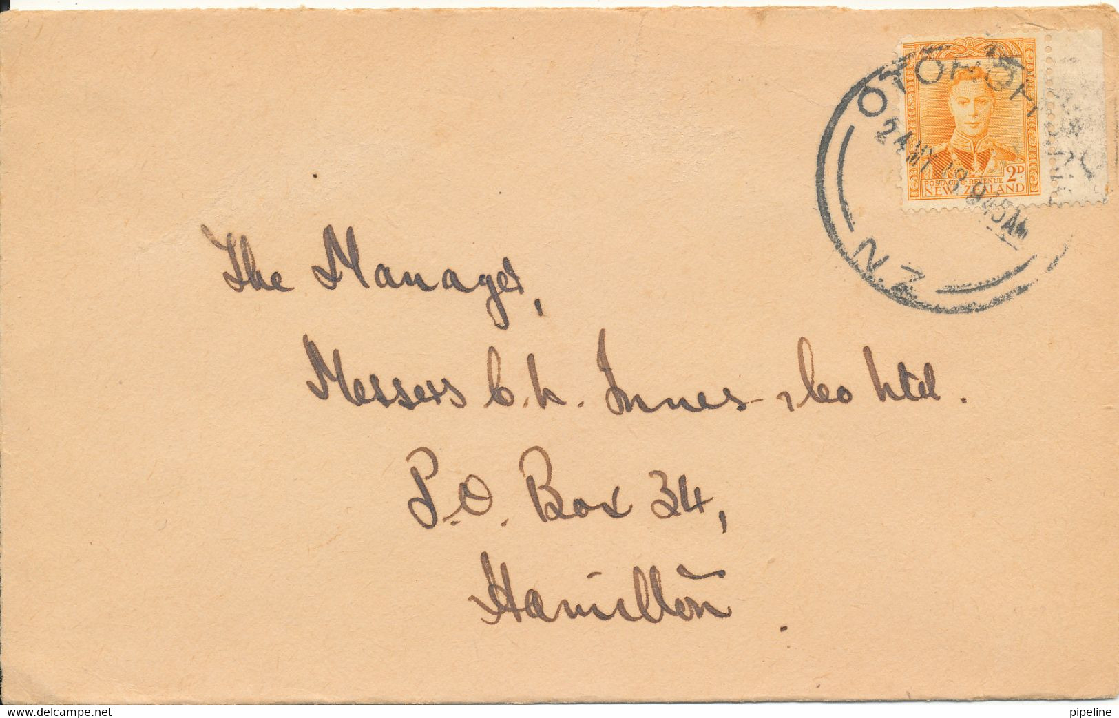 New Zealand Cover 24-5-1948 Single Franked The Cover Is Opened On 3 Sides - Cartas & Documentos