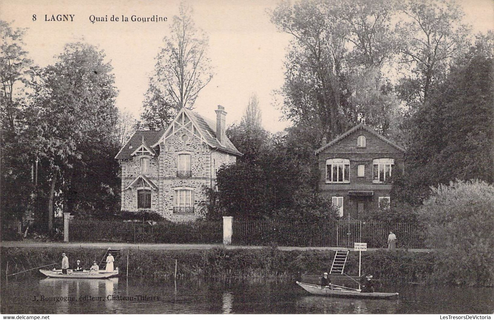 CPA - 77 - LAGNY - Quai De La Gourdine - Barque - Marne - Pêcheur - Pêche - Lagny Sur Marne