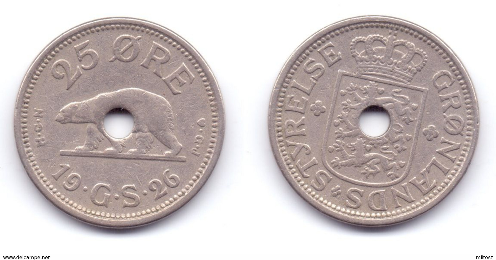 Greenland 25 Ore 1926 (hole) - Grönland