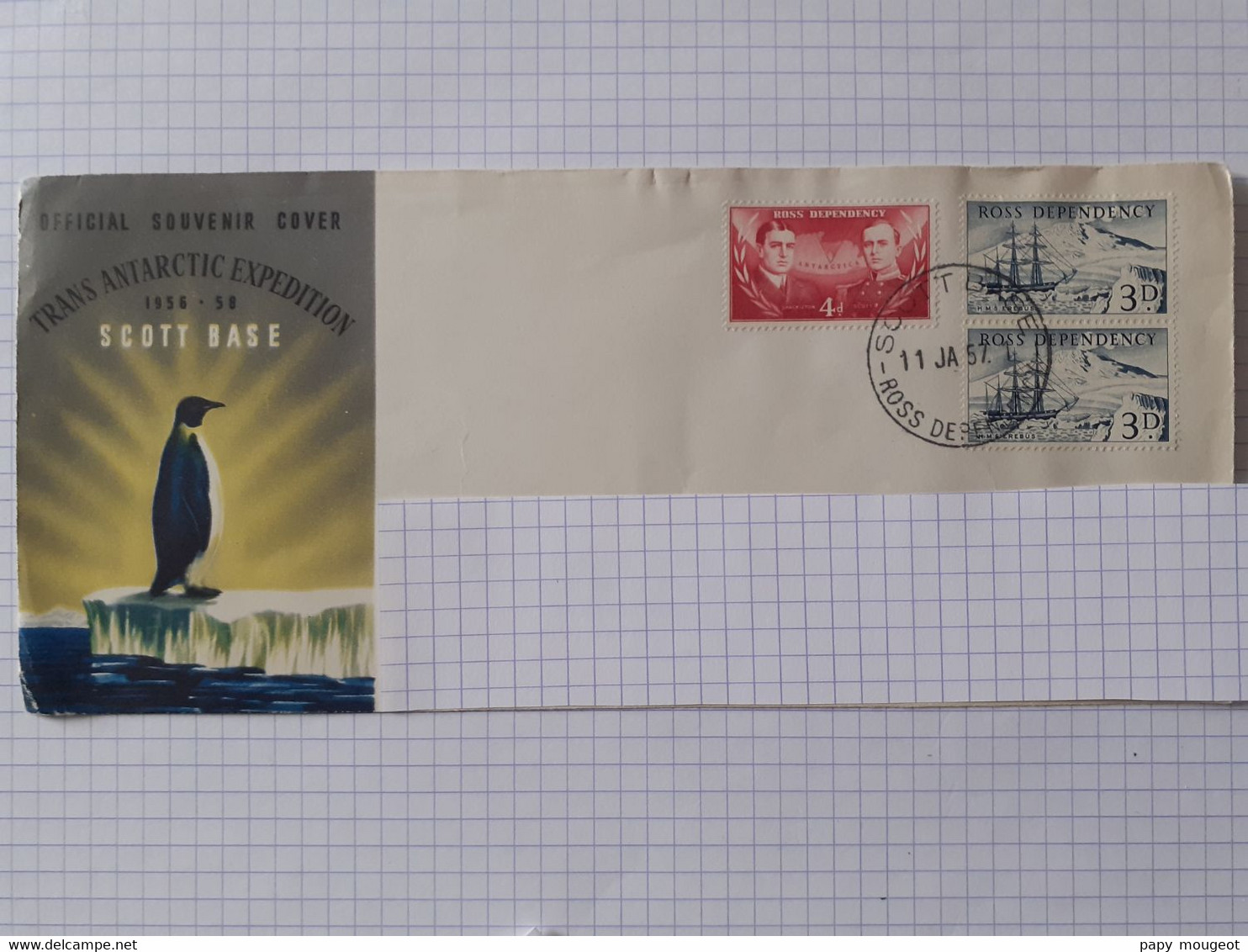 Official Souvenir Cover Trans Antartic Expedition 1956 - 58 Scott Base - FDC