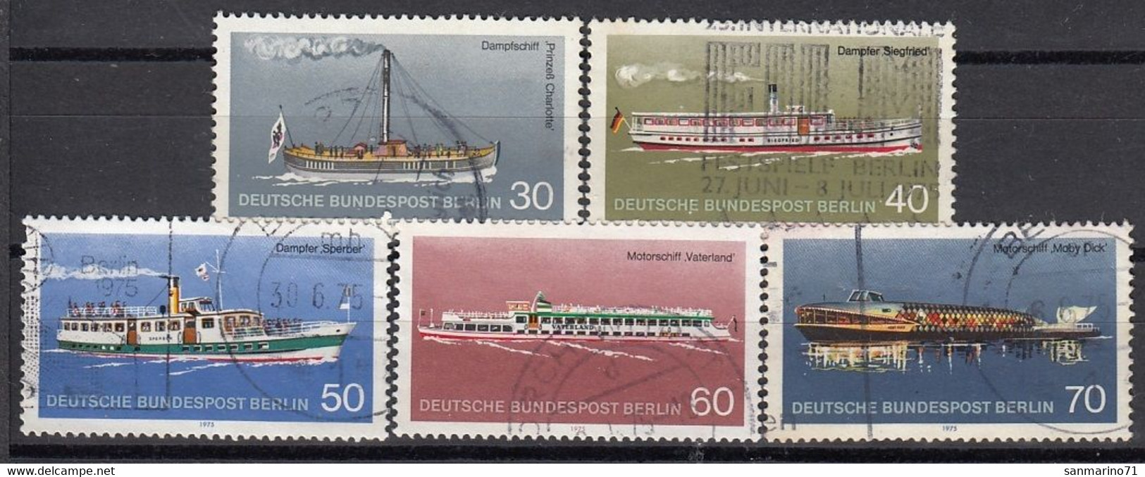 GERMANY Berlin 483-487,used,falc Hinged,ships - Gebraucht