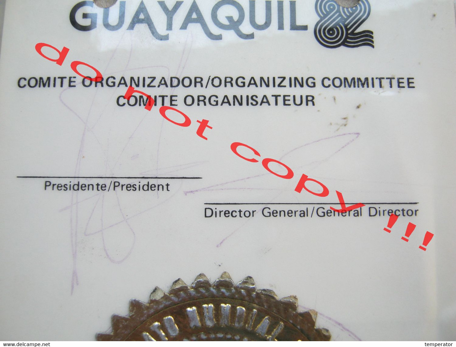 World Swimming Championships / GUAYAQUIL - ECUADOR ( 1982 ) - Function: COMITE TECNICO FINA Yugoslavia ( Official Pass ) - Natación