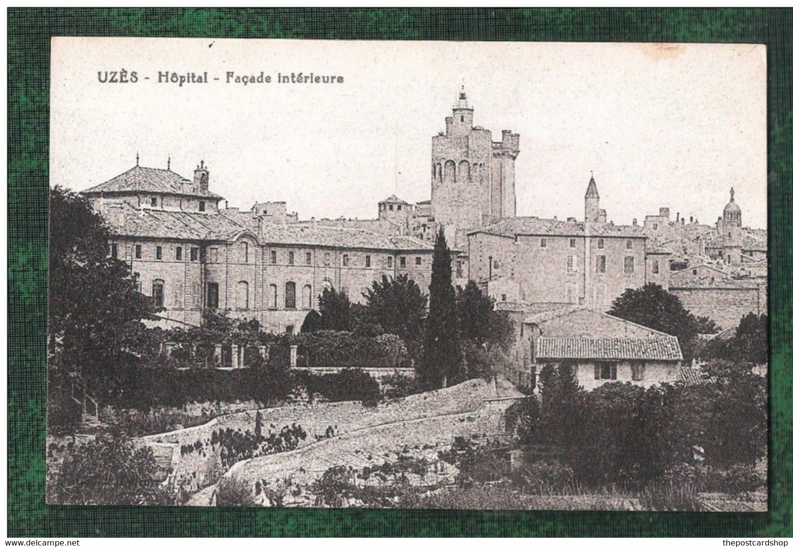 CPA 30 UZES HOPITAL FACADE INTERIEURE GARD, HOSPITAL FRONT - Uzès