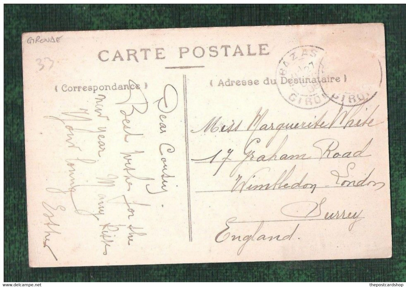 33 BAZAS Collège, Cour Des Grands, Animée, Bataille, Ed Bony, 1908 NO STAMP - Bazas